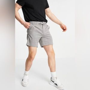 Topman Skinny Houndstooth Check Shorts W 34
